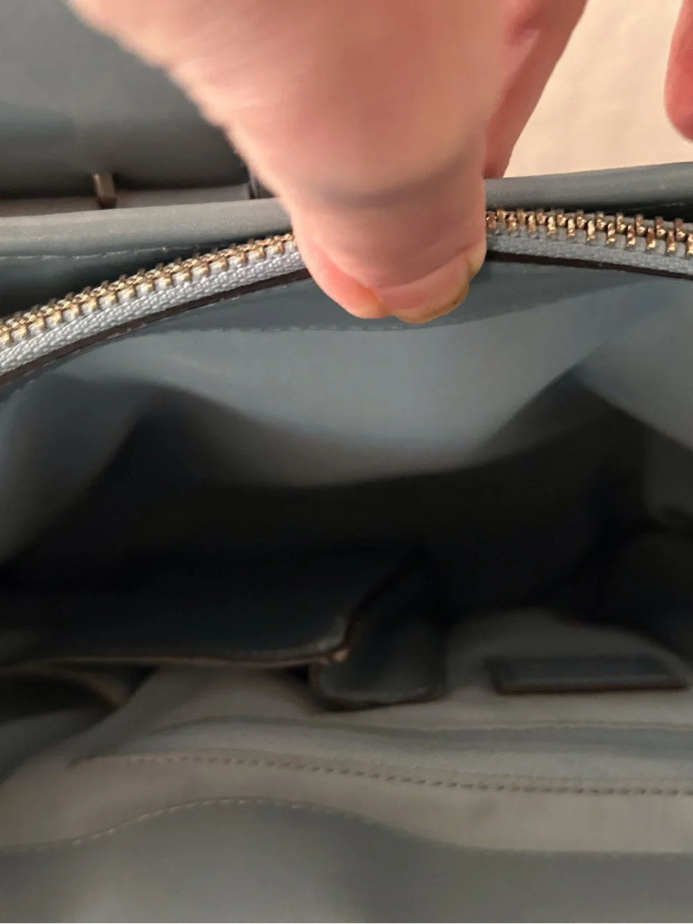Vintage 90s Cole Han top handle bag Ice Blue